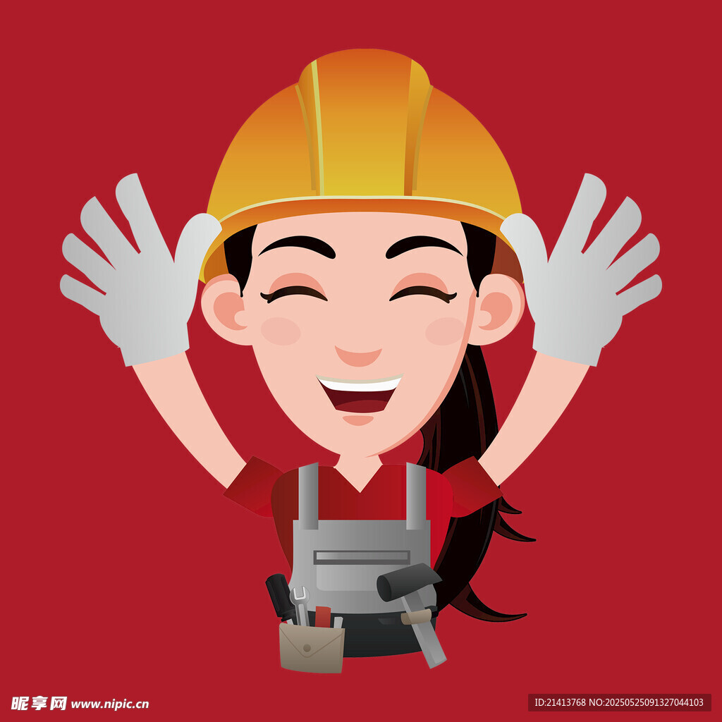 开心的女建筑工人