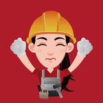 开心的女建筑工人