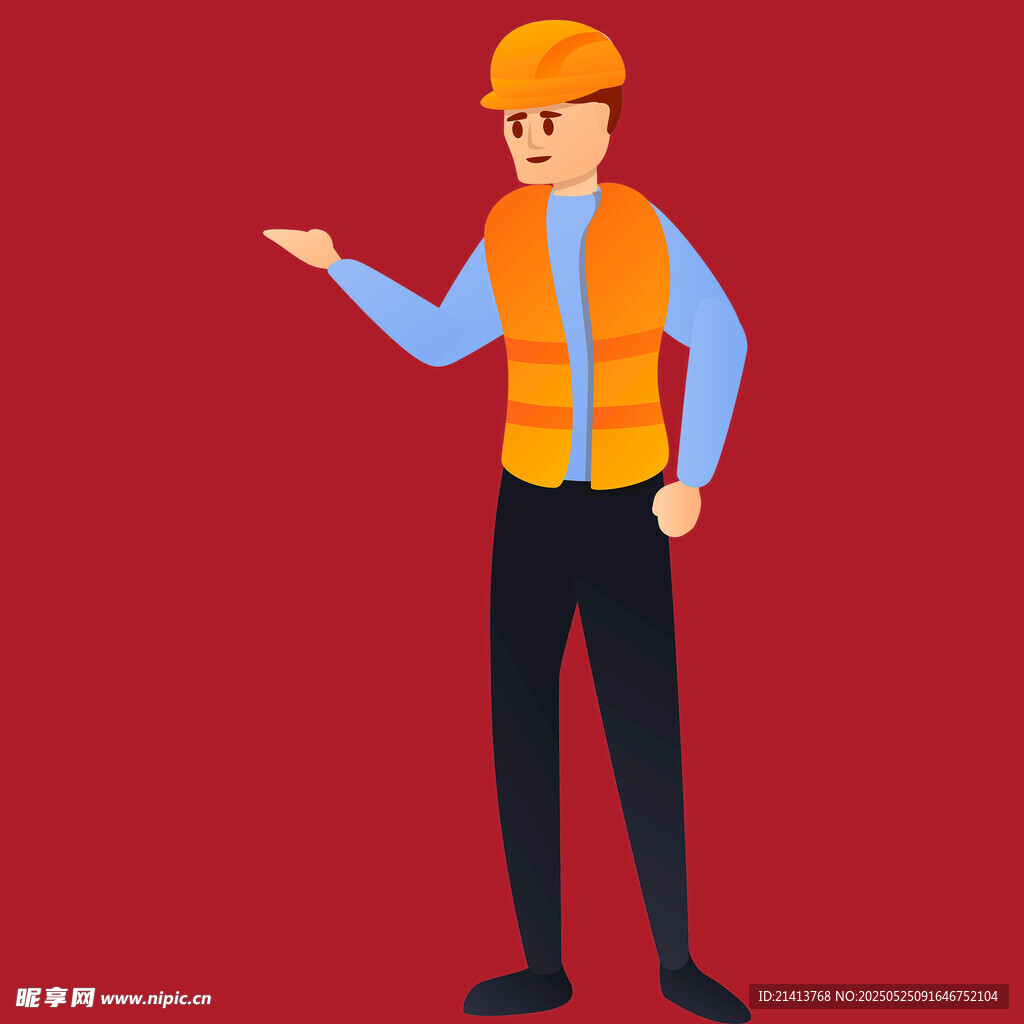 建筑工人展示姿态
