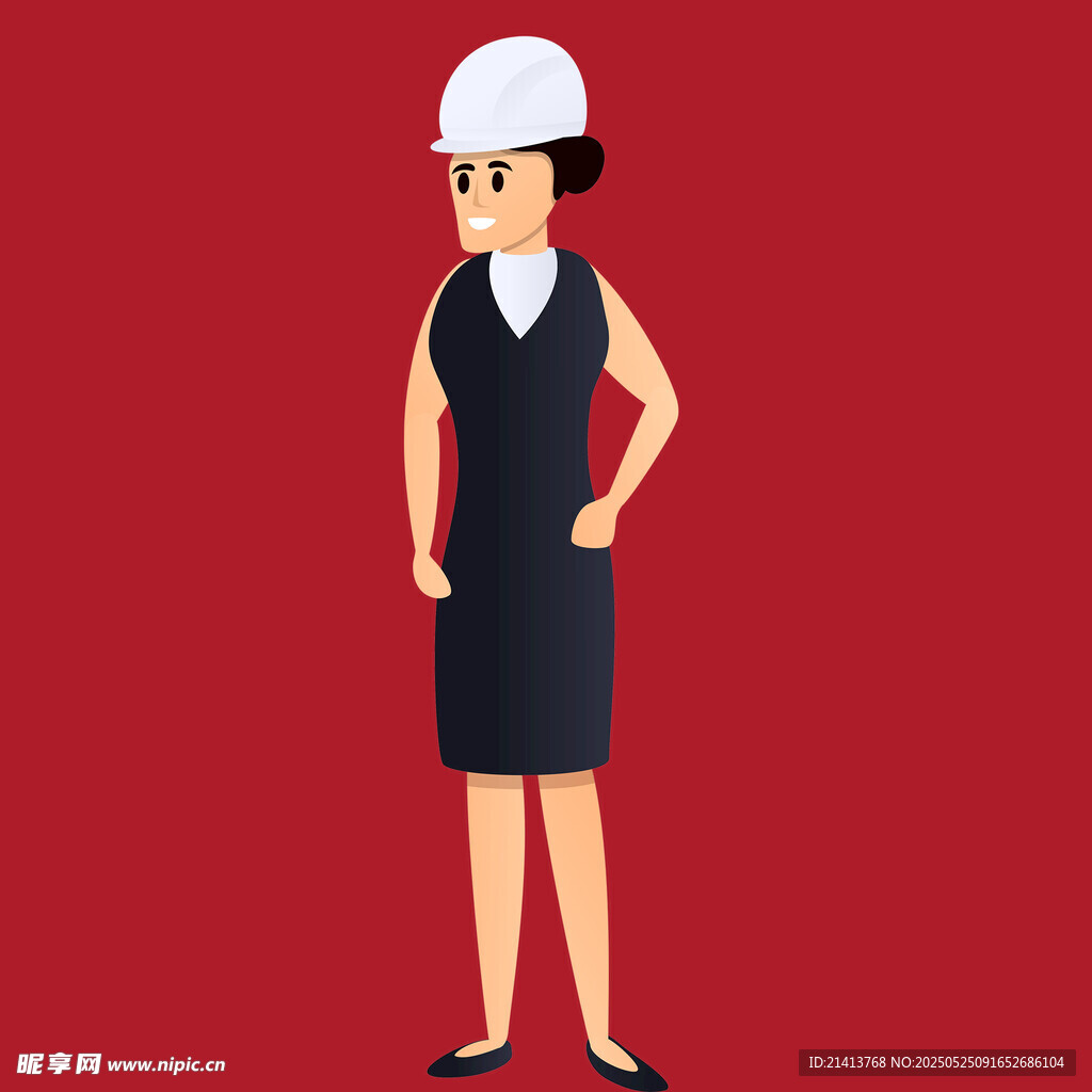戴安全帽的职业女性形象