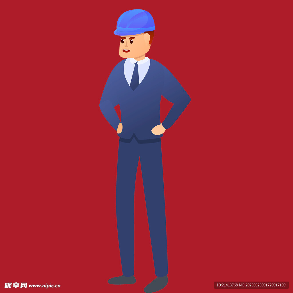 穿西装戴安全帽的男士