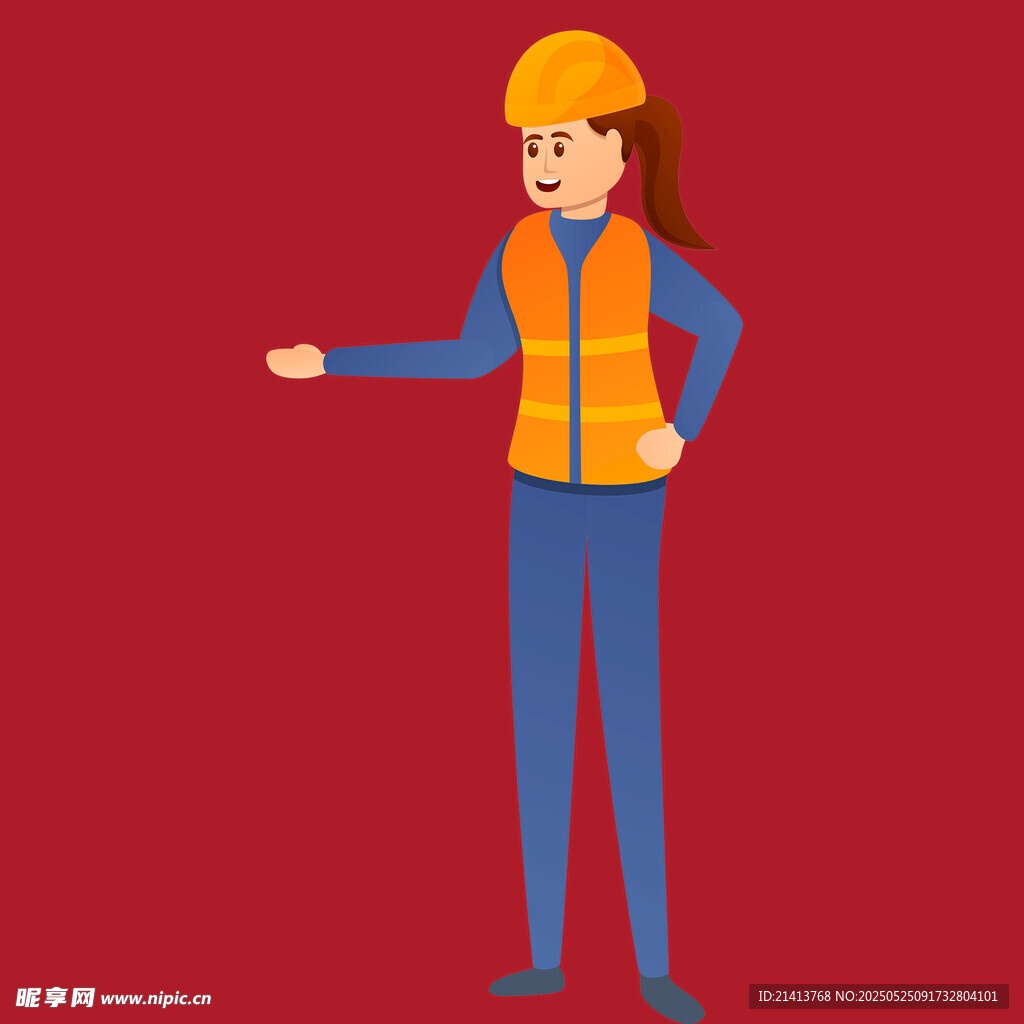 女建筑工人指引示意