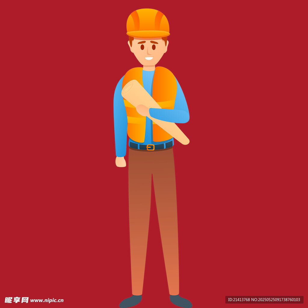戴安全帽的建筑工人形象