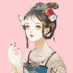 古风美人簪花图