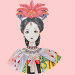 古风佳人华丽服饰插画