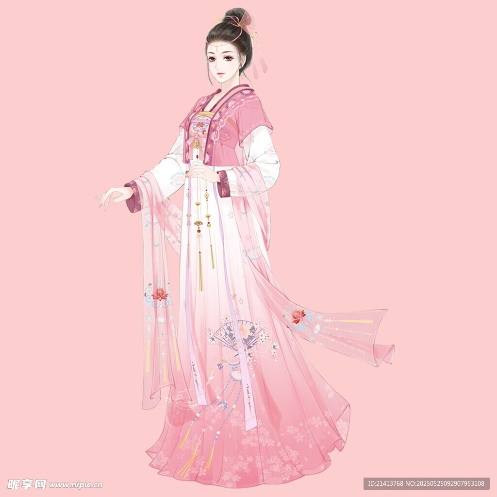 古风汉服女子优雅立姿