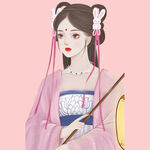 古风汉服持笛女子形象