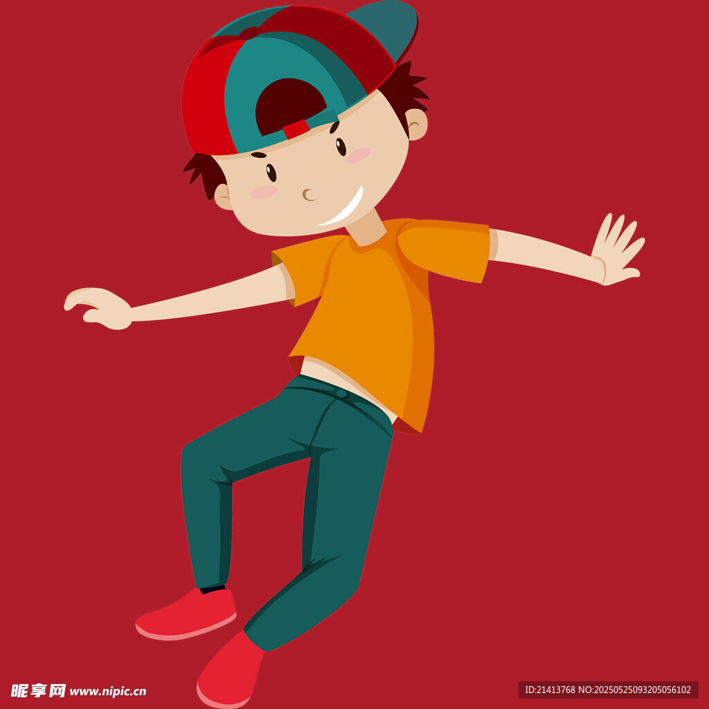 跳舞的活力男孩