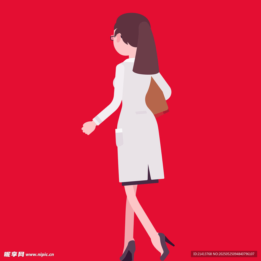 时尚女子优雅迈步前行