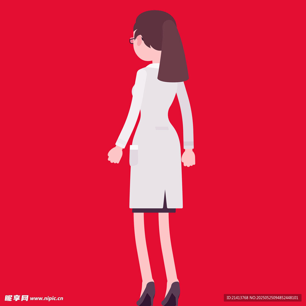 穿白裙的优雅女性背影