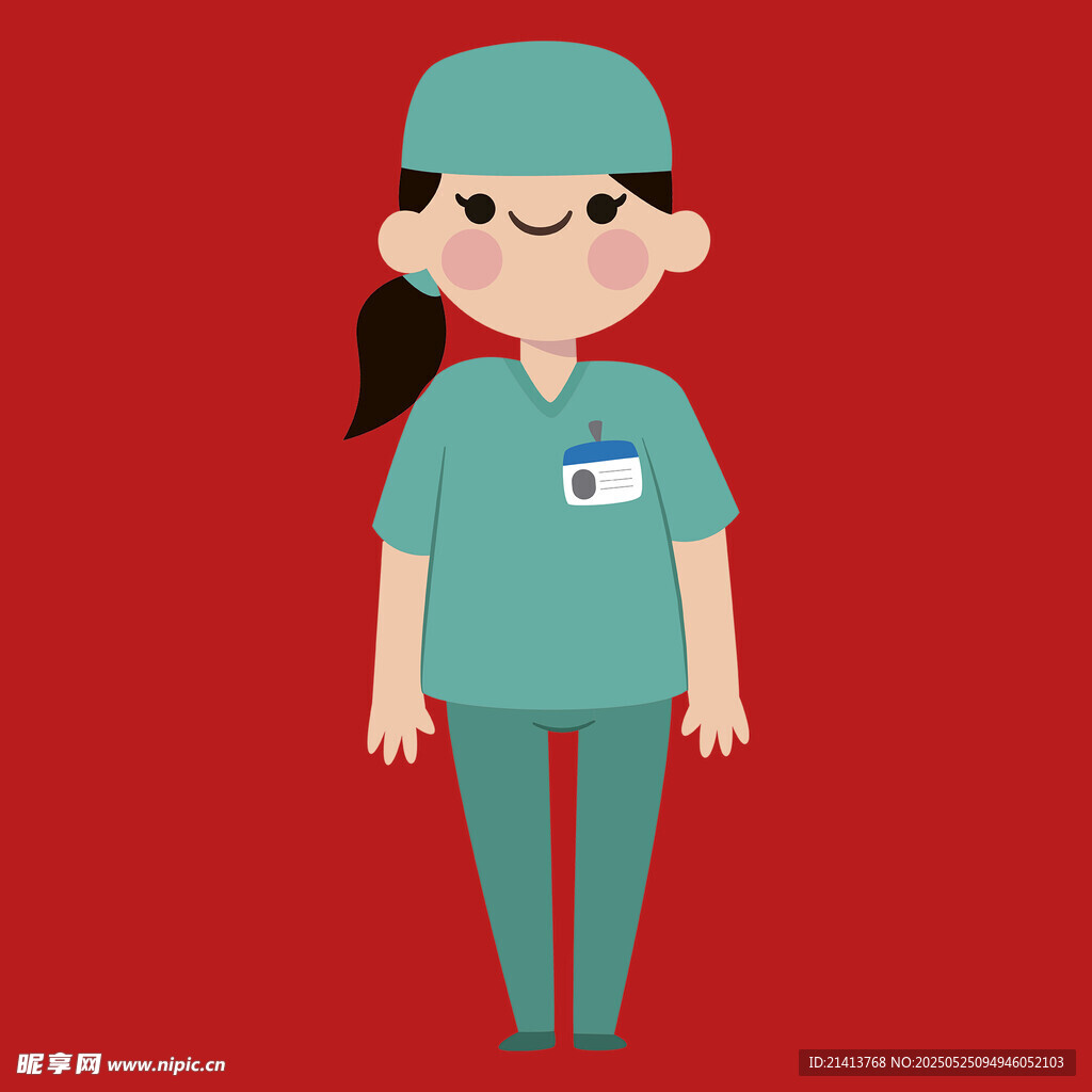 微笑的女医护人员形象