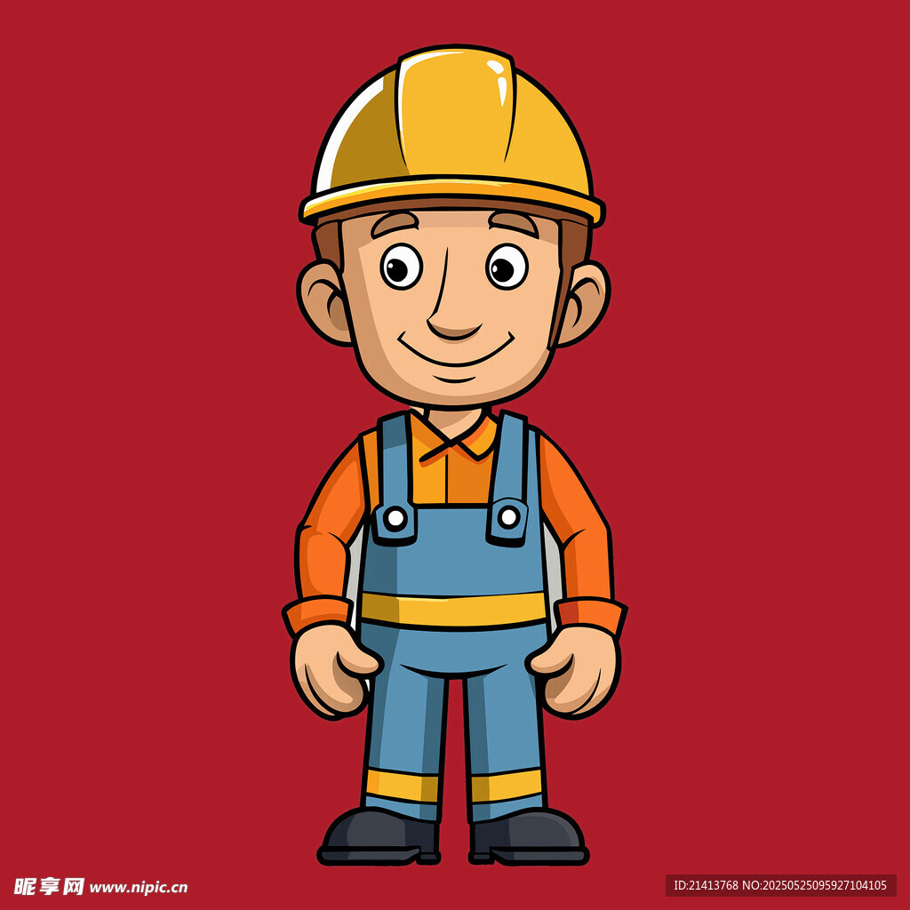 可爱卡通建筑工人形象