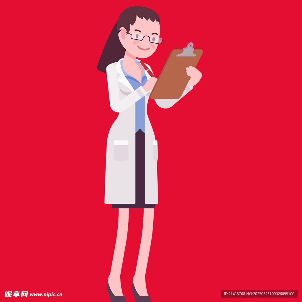 女医生手持文件夹