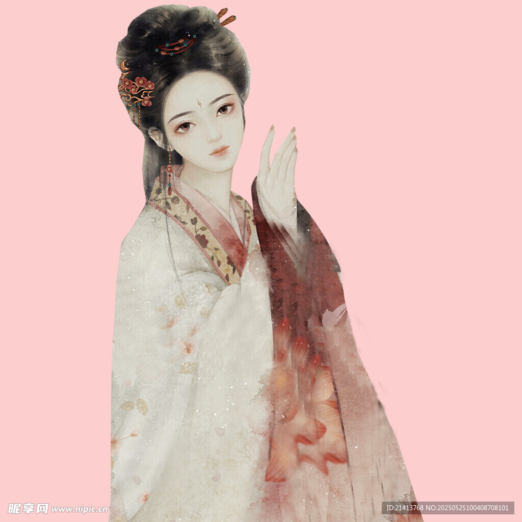 古风汉服女子优雅姿态