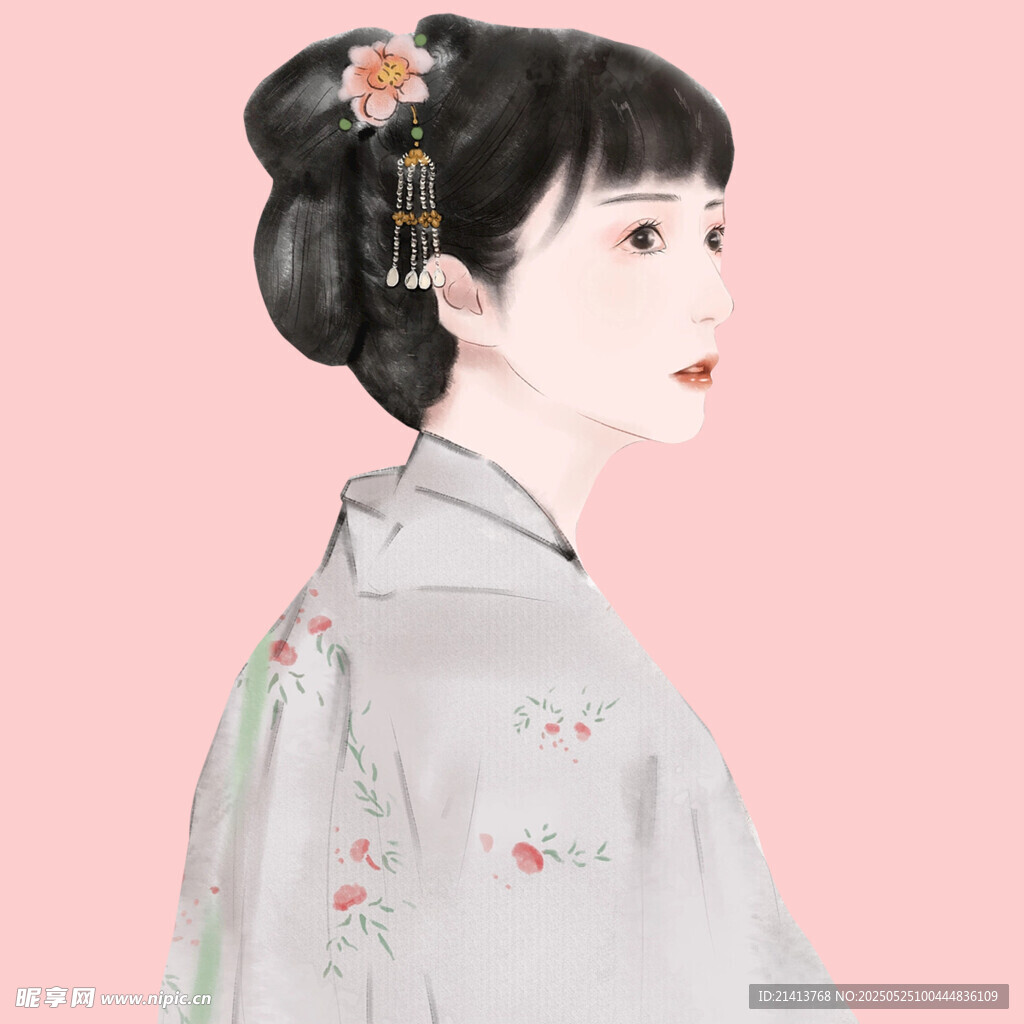 古风女子侧影