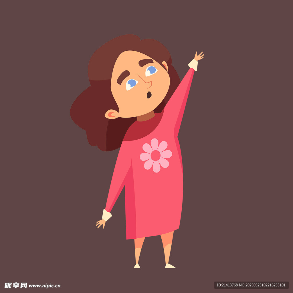 举手发言的红衣小女孩