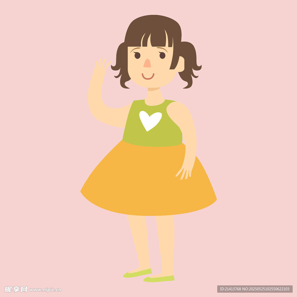 可爱小女孩穿着漂亮裙子