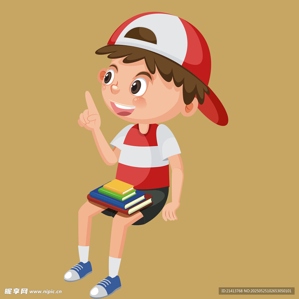 戴帽小男孩俏皮比耶
