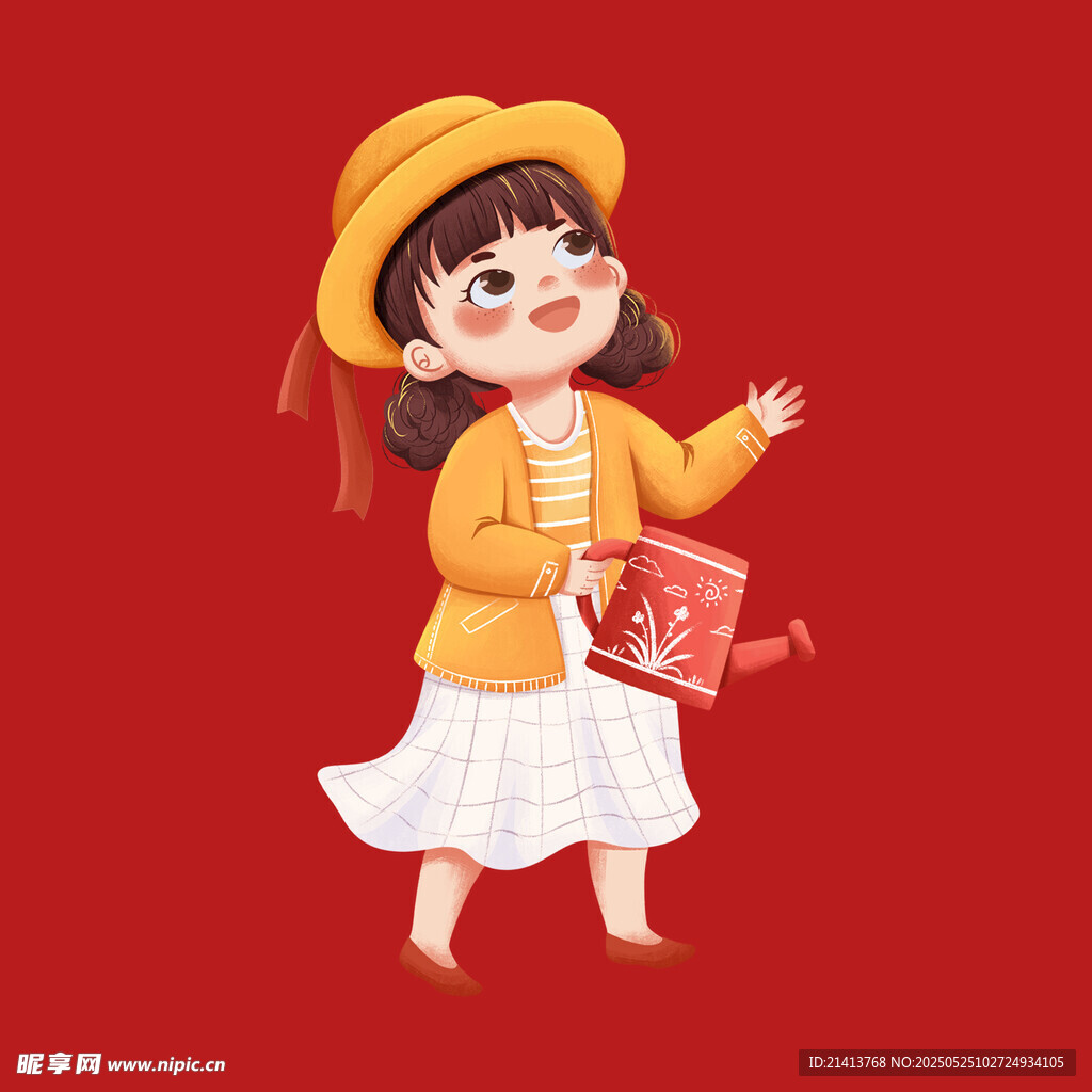 戴帽女孩手持红包笑开颜