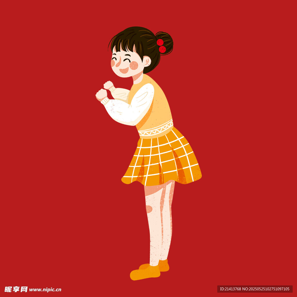 俏皮少女比耶可爱瞬间