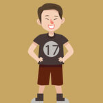 穿17号衣的搞怪男孩