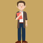 商务男士手持文件夹形象