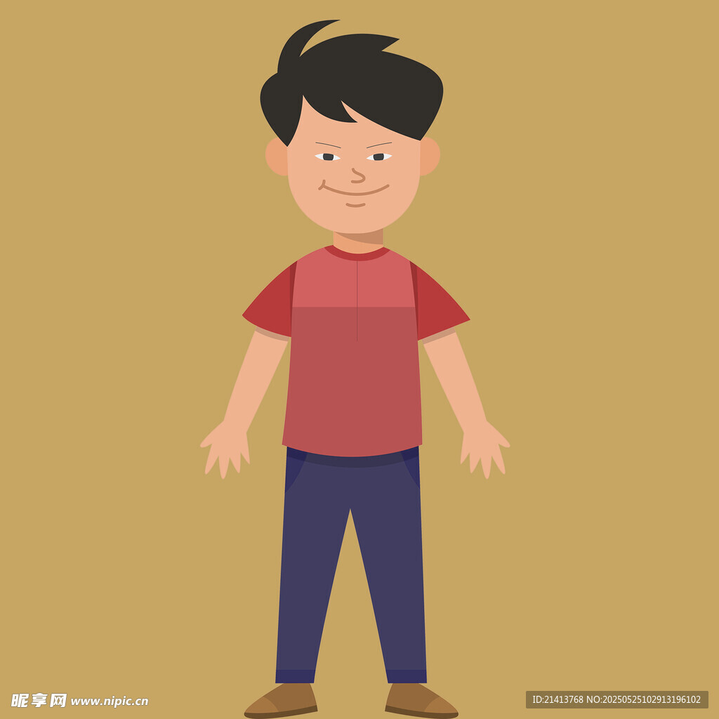 站立的红衣小男孩
