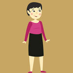 职业女性卡通形象展示