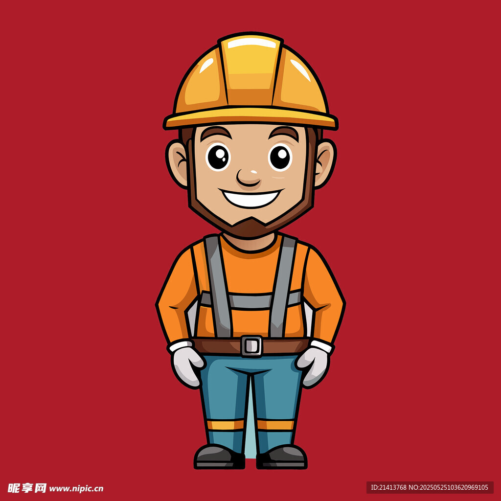 卡通建筑工人形象