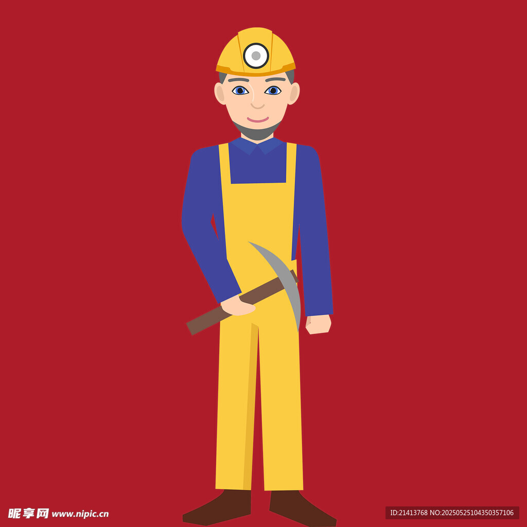 矿工形象插画