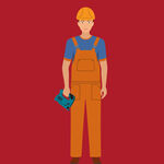 手持工具的建筑工人形象