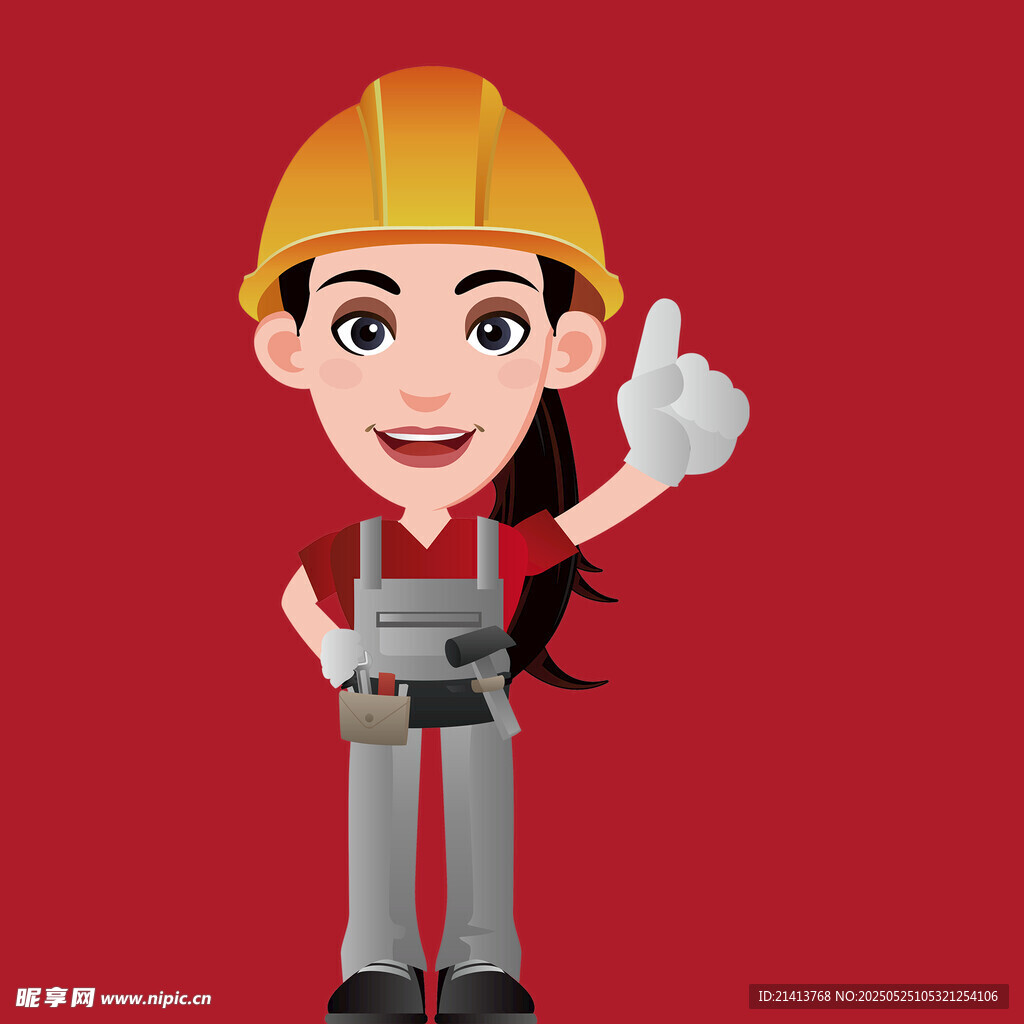 女建筑工人点赞