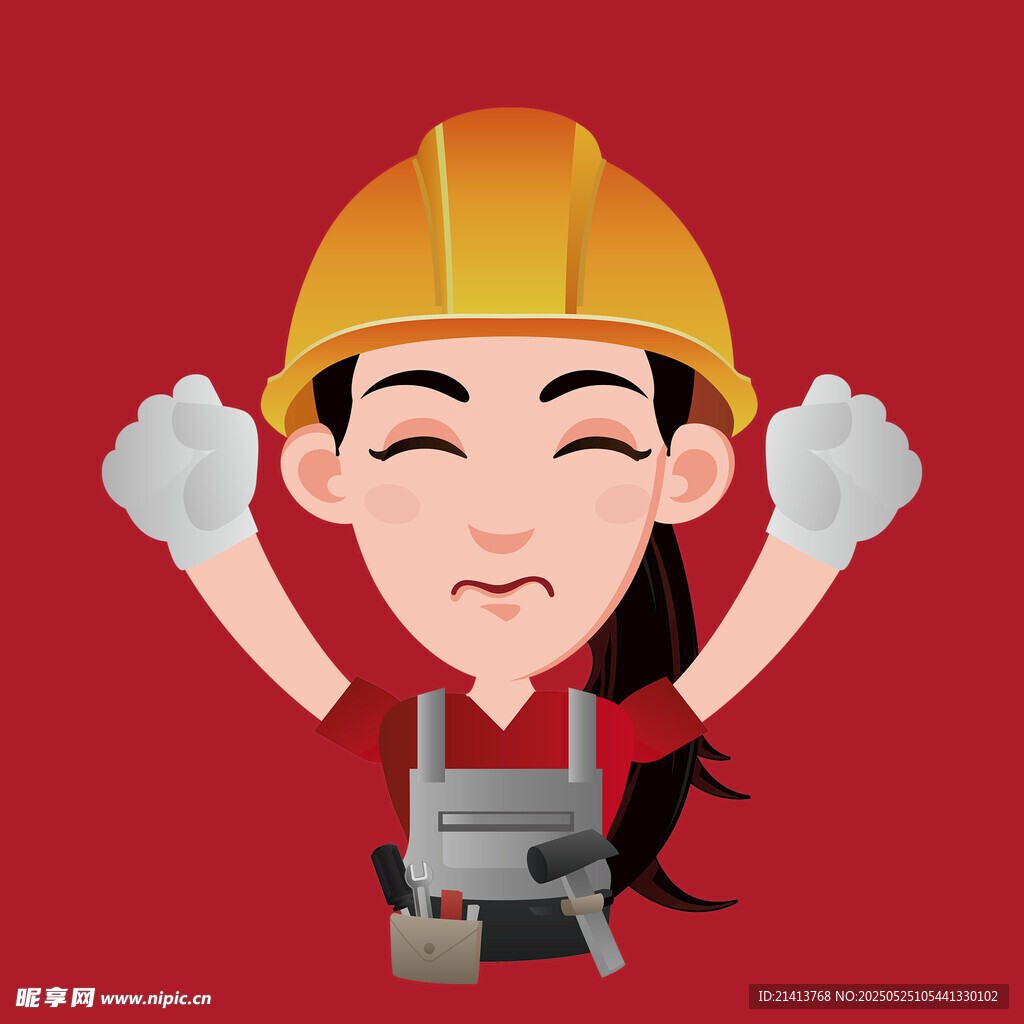 开心女建筑工人