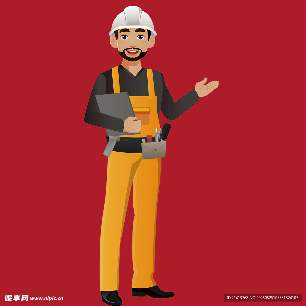建筑工人展示姿态形象