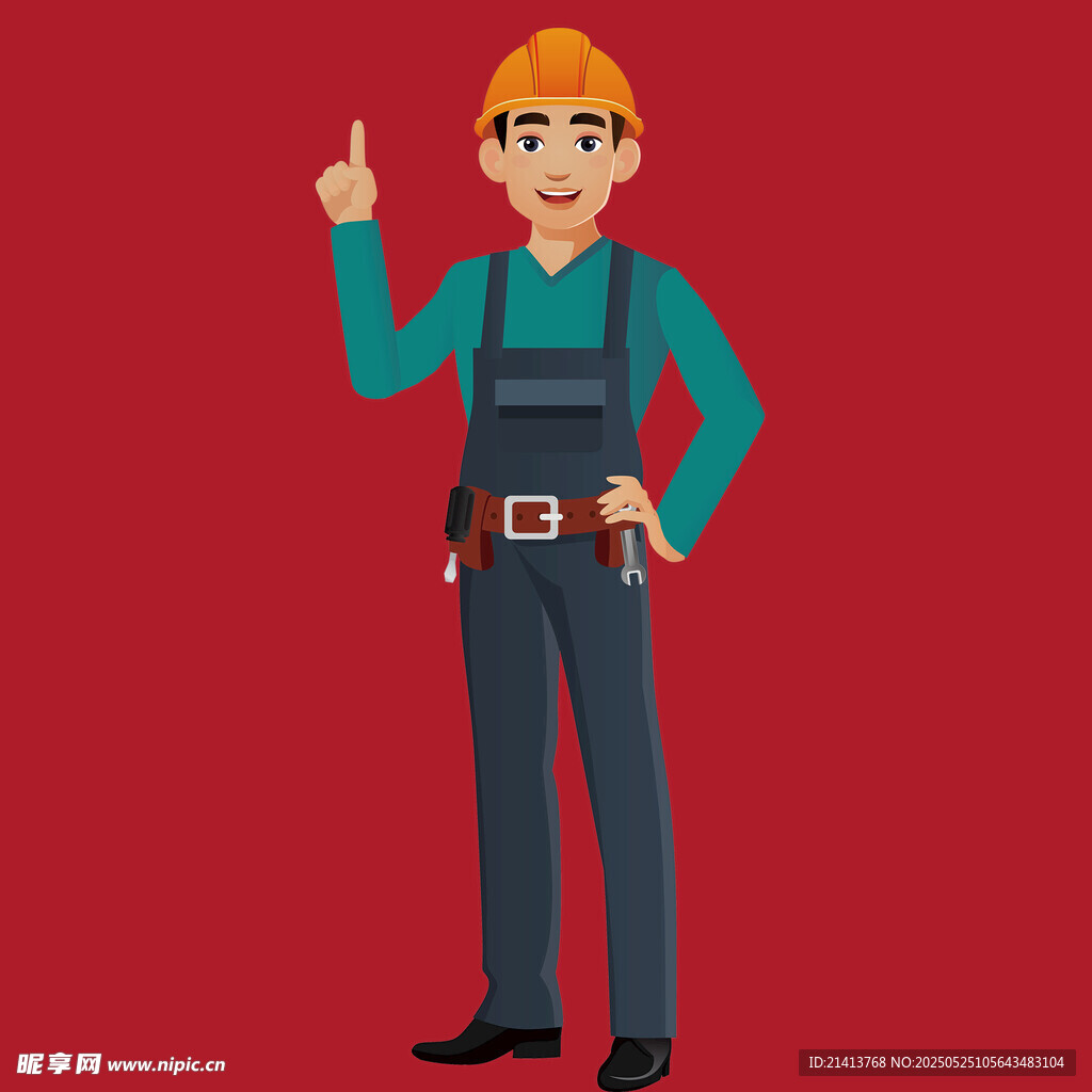 工人竖起手指示意