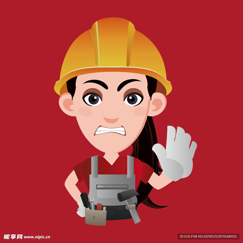 女建筑工人展示工作风采