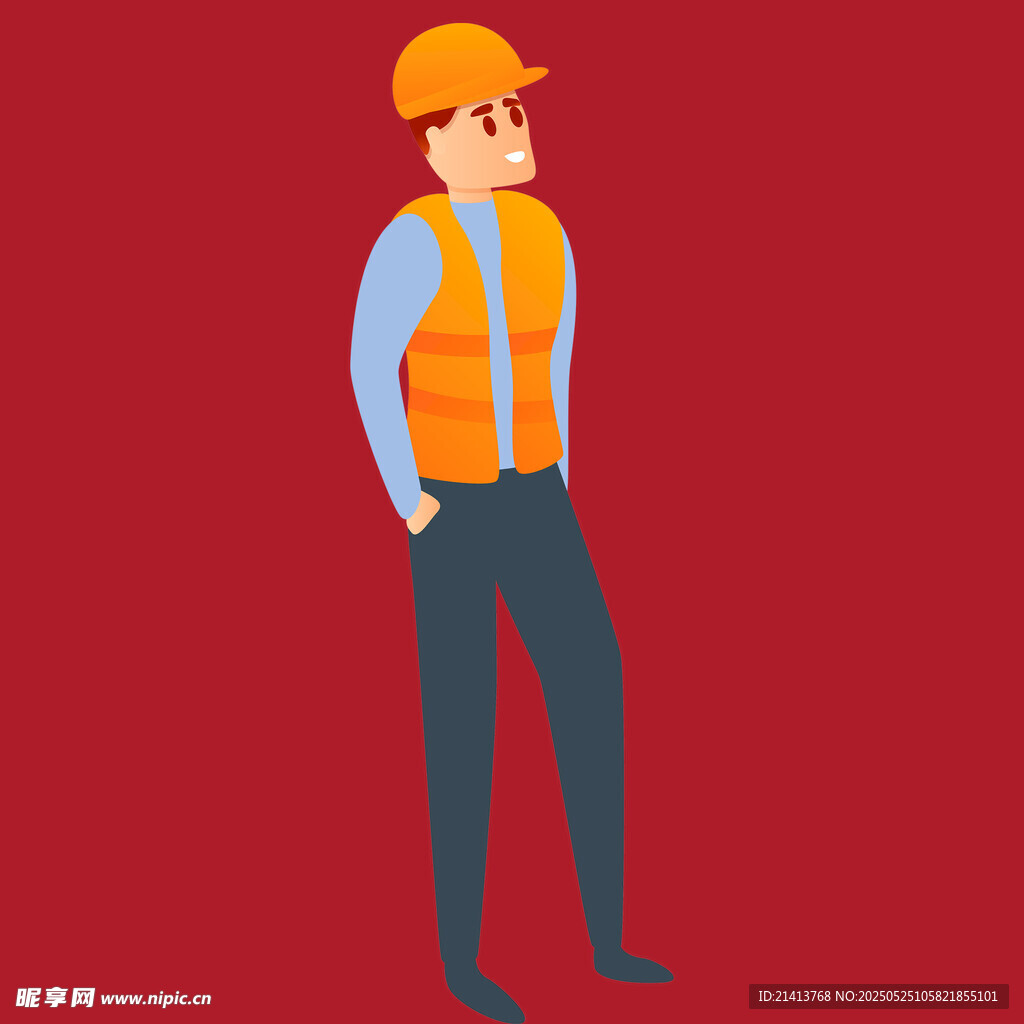 戴安全帽的建筑工人形象