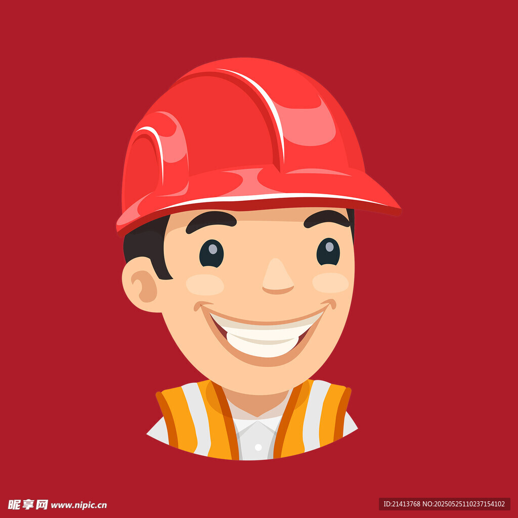 微笑的建筑工人形象