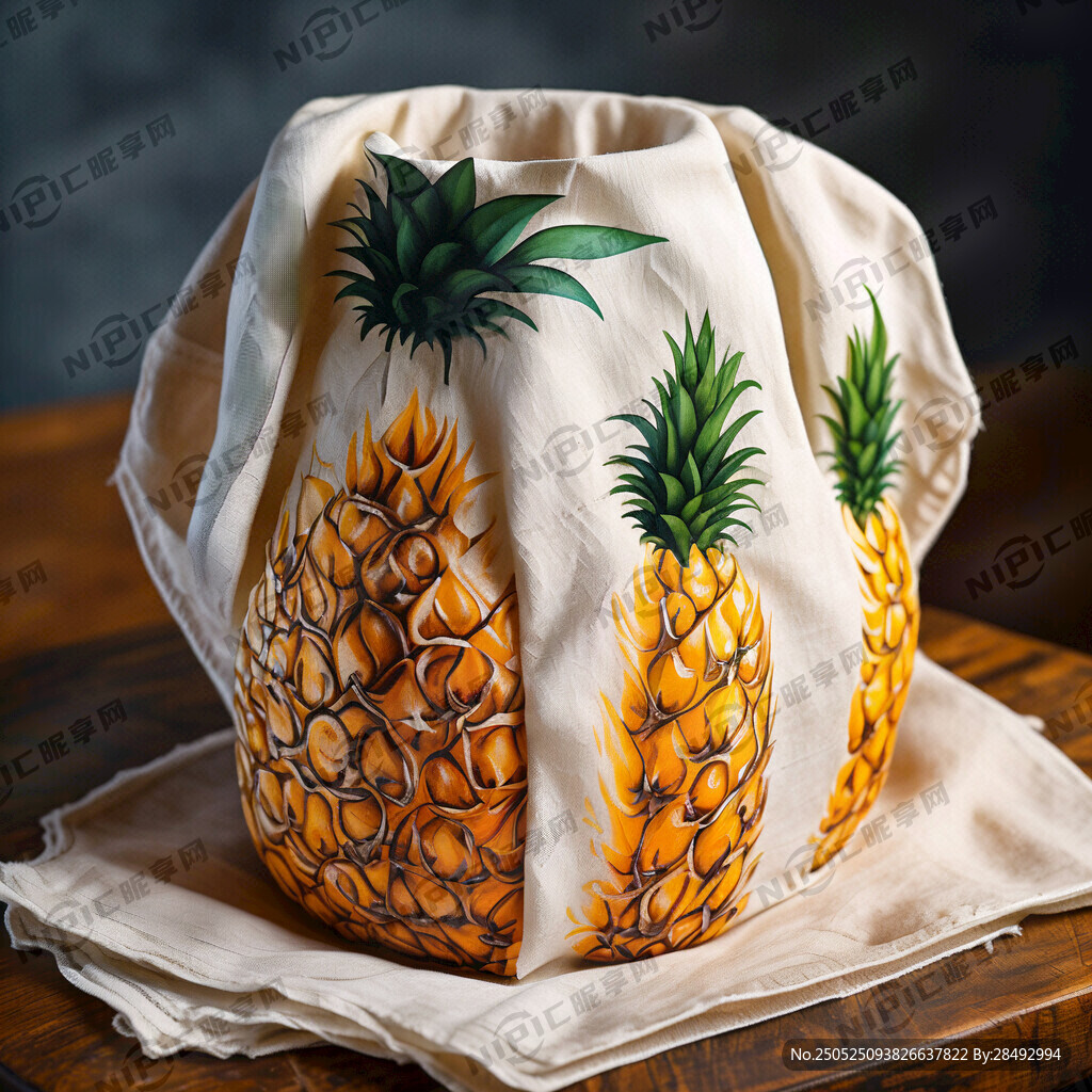 印刷菠萝图案的方巾
