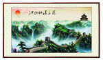 壮丽长城山水国画景观