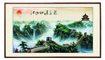壮丽长城山水国画景观