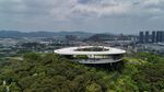 空中俯瞰独特造型建筑