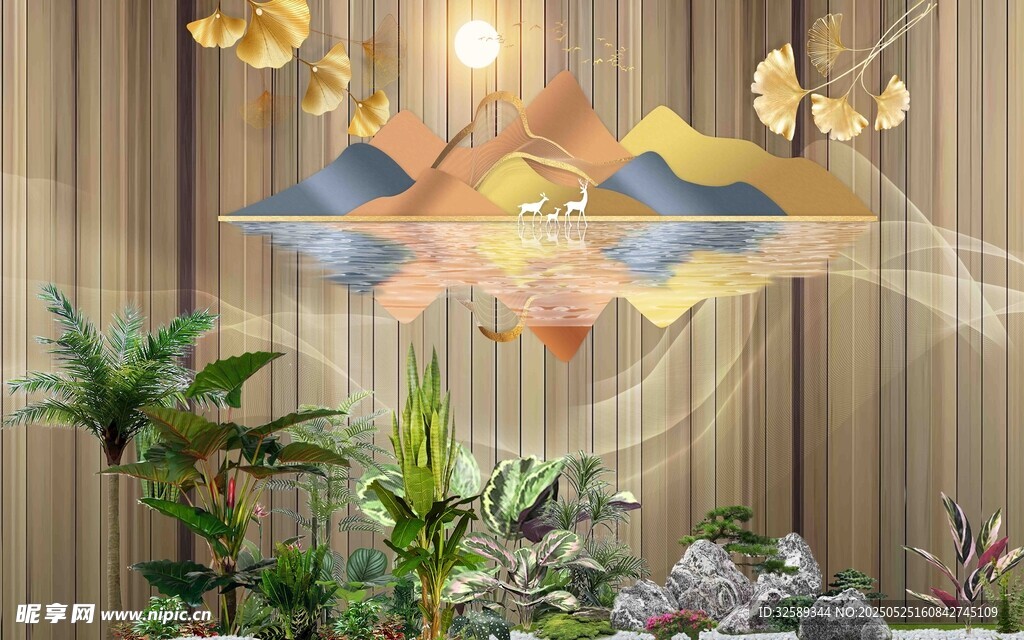 梦幻蝴蝶装饰绿植景观