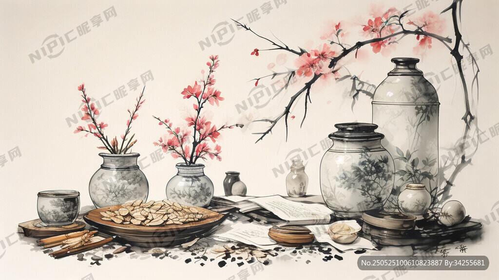中医药文化宣传舞台背景