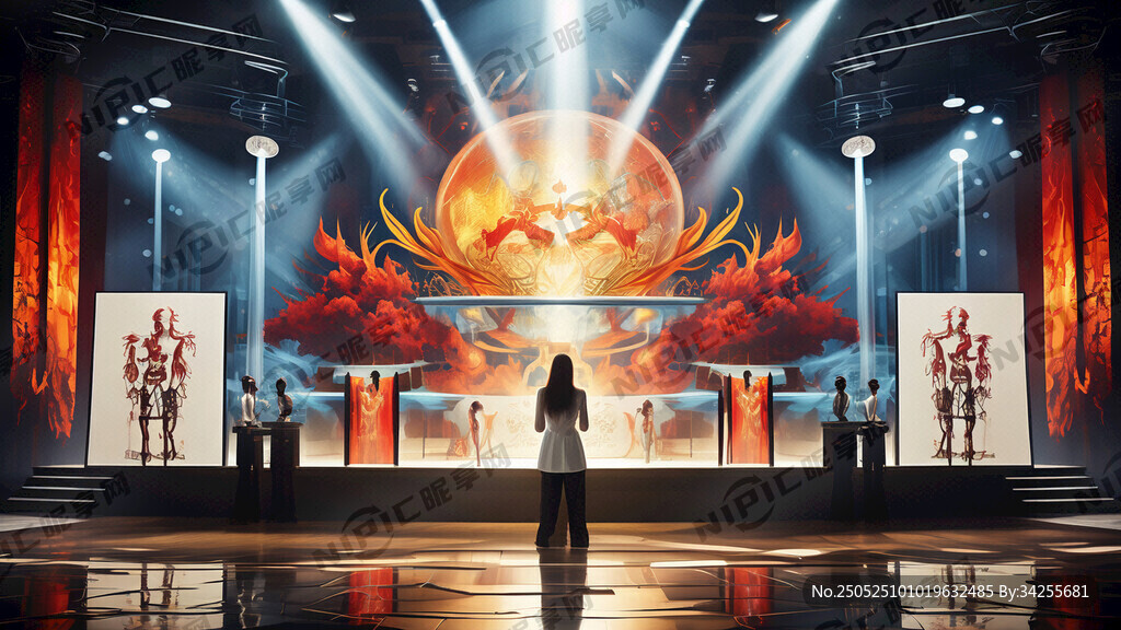 中医药文化宣传舞台背景