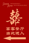 中式婚礼宾客餐厅指引牌