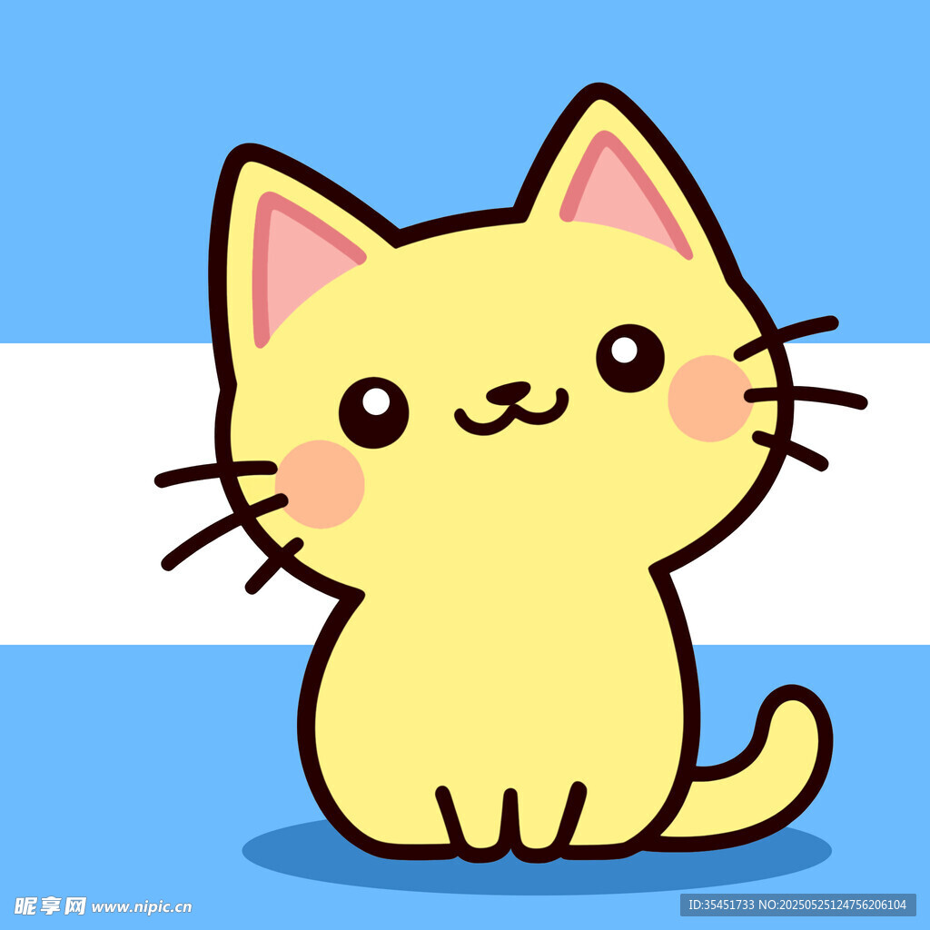 可爱小黄猫卡通形象
