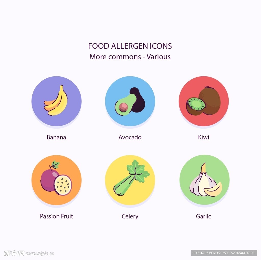 常见食物营养图标集合