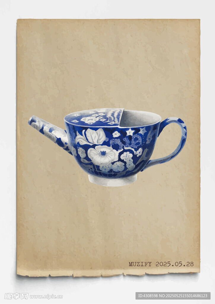 古董 青花茶壶
