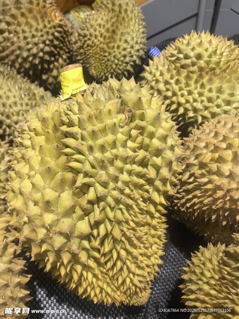 新鲜饱满的榴莲果实